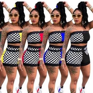 Womans two piece checkered Sets